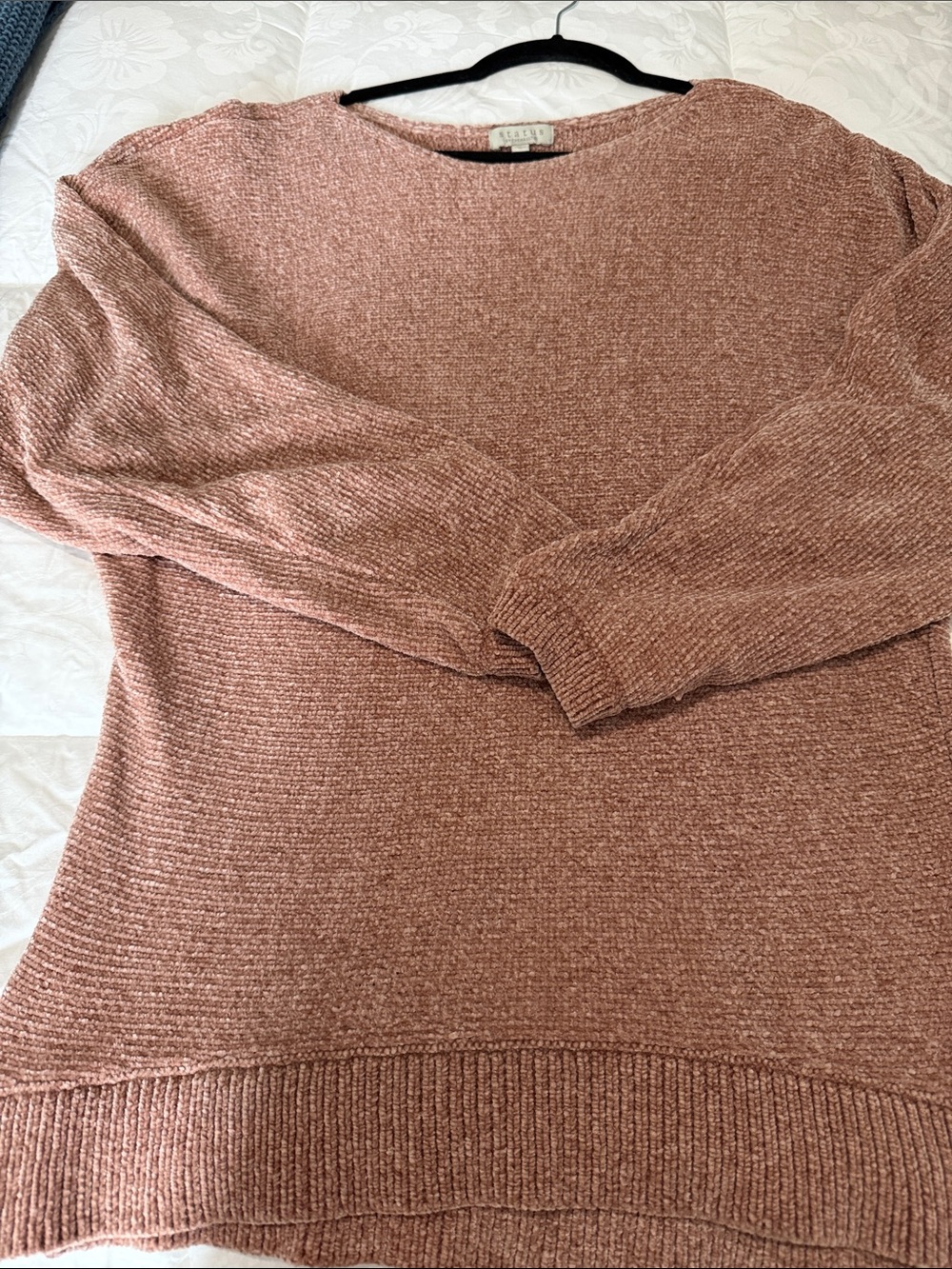 Relaxed Chenille Crewneck Sweater in Dusty Rose